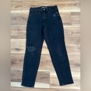 Old Navy High Rise Black Distressed Jeans